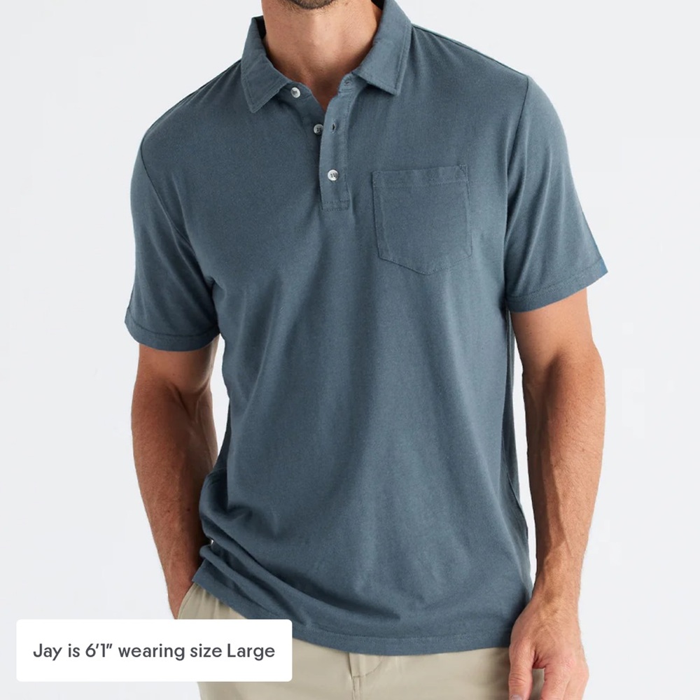 Free Fly Men's Bamboo Heritage Polo Blue Size 3XL